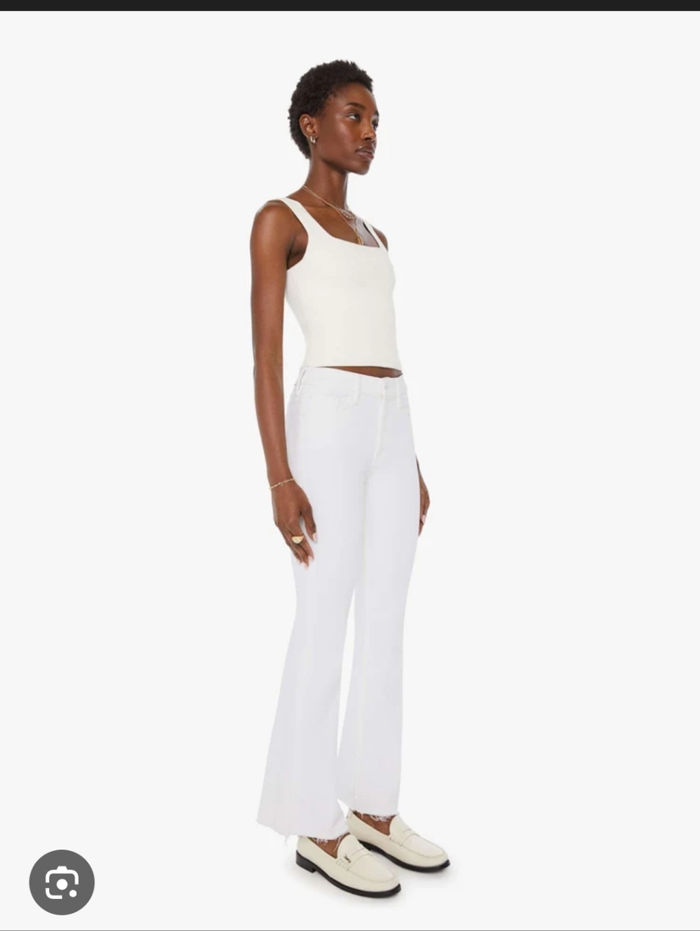 MOTHER White Flare High-Rise Jeans
